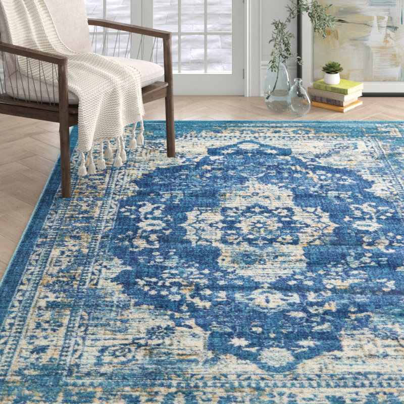 Jae Power Loom Navy Blue Tibetan Area Rug & Reviews Joss & Main